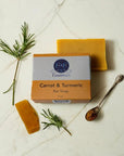 Carrot and turmeric bar soap for acne and dark spot treatment