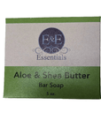 Aloe & Shea Butter Bar Soap packaging showing cold-process, sulfate-free natural skincare