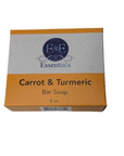 Carrot & Turmeric Bar Soap by E & E Essentials, natural skincare packaging closeup