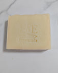 Lemongrass Bar Soap handmade by E & E Essentials, coconut oil free, displayed on marble surface
