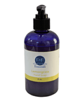 E & E Essentials Lemongrass Liquid Hand Soap blue bottle on plain white background