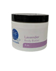 Lavender Body Butter jar with calming and hydrating whipped formula for dry and sensitive skin.