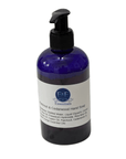 Natural Patchouli & Cedarwood Liquid Hand Soap in blue bottle for moisturizing dry, sensitive hands