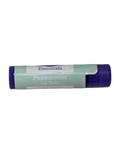 Peppermint lip balm stick for dry, chapped lips, labeled TSA-approved and enriched with organic oils