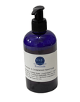 Patchouli & Cedarwood Liquid Hand Soap for dry and sensitive skin in blue bottle.