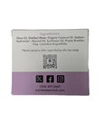 Lavender bar soap packaging with ingredients and contact details.