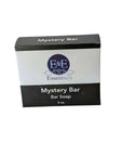 Eco-friendly Mystery Bar Soap box, handmade with natural ingredients, featuring E&E Essentials branding.