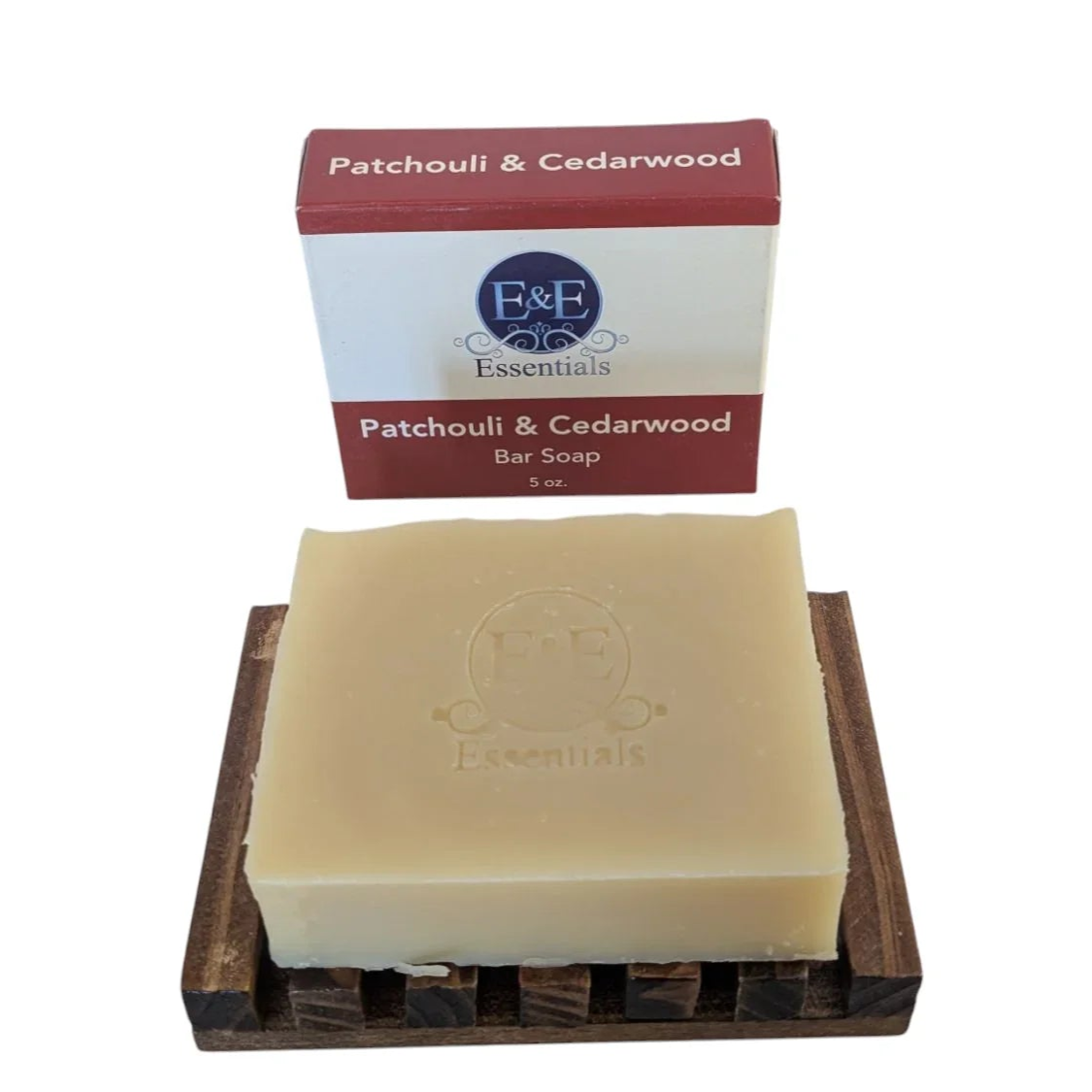 Patchouli & Cedarwood moisturizing bar soap with natural ingredients for dry skin.