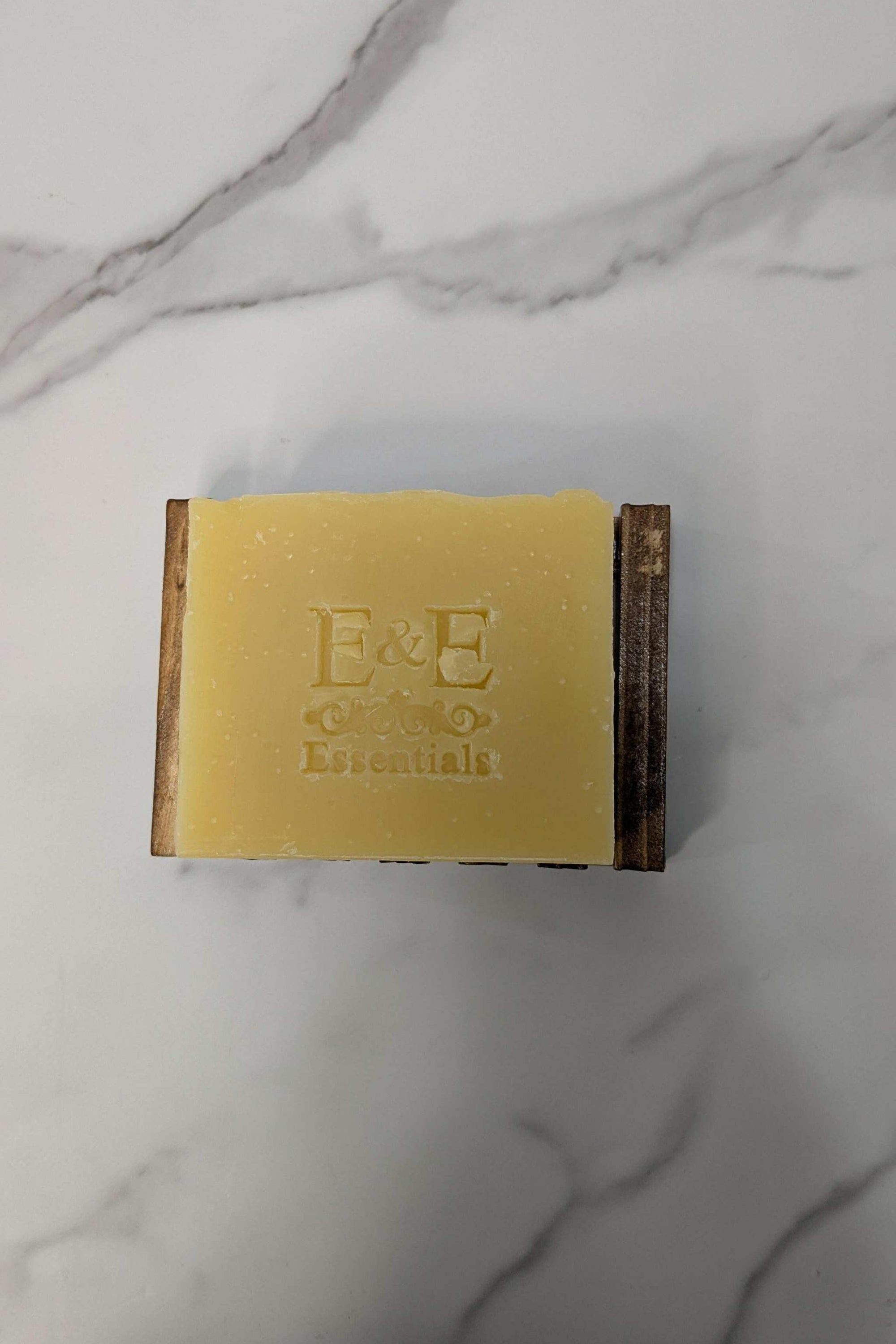 Lemongrass Bar Soap on marble surface, ideal for sensitive skin care.