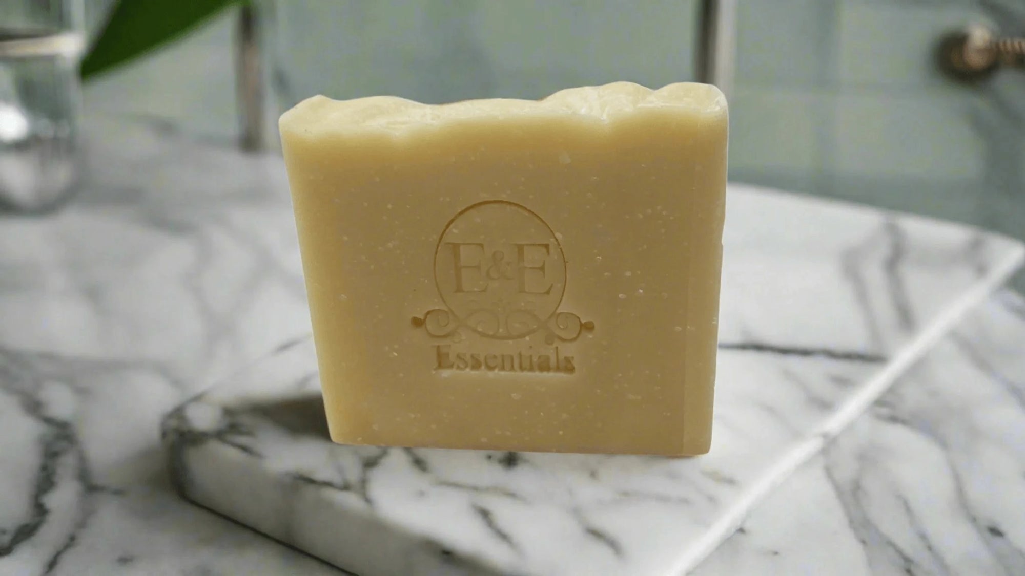 Aloe & Shea Butter Bar Soap on a marble countertop