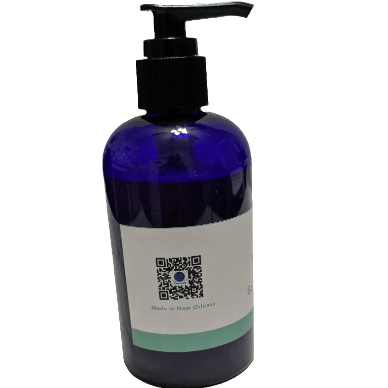 Bayou Breeze plant-based hand soap with blue pump for daily moisturizing and cleansing
