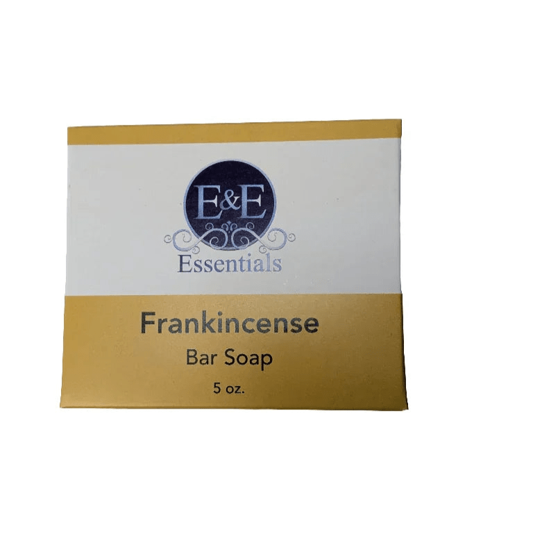 Frankincense Bar Soap package view, natural and soothing for sensitive and eczema skin