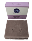 Lavender Bar Soap with packaging on white, natural cold-process formula for everyday self-care