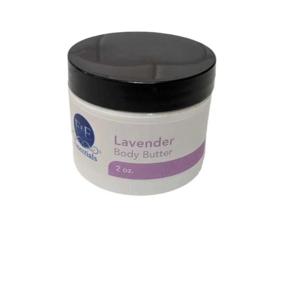 2 oz Lavender Whipped Body Butter jar for daily moisturizing of dry and sensitive skin, all-natural ingredients