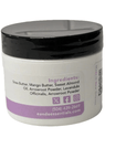 Lavender Whipped Body Butter with visible ingredients label, natural shea and mango butter, lavender oil
