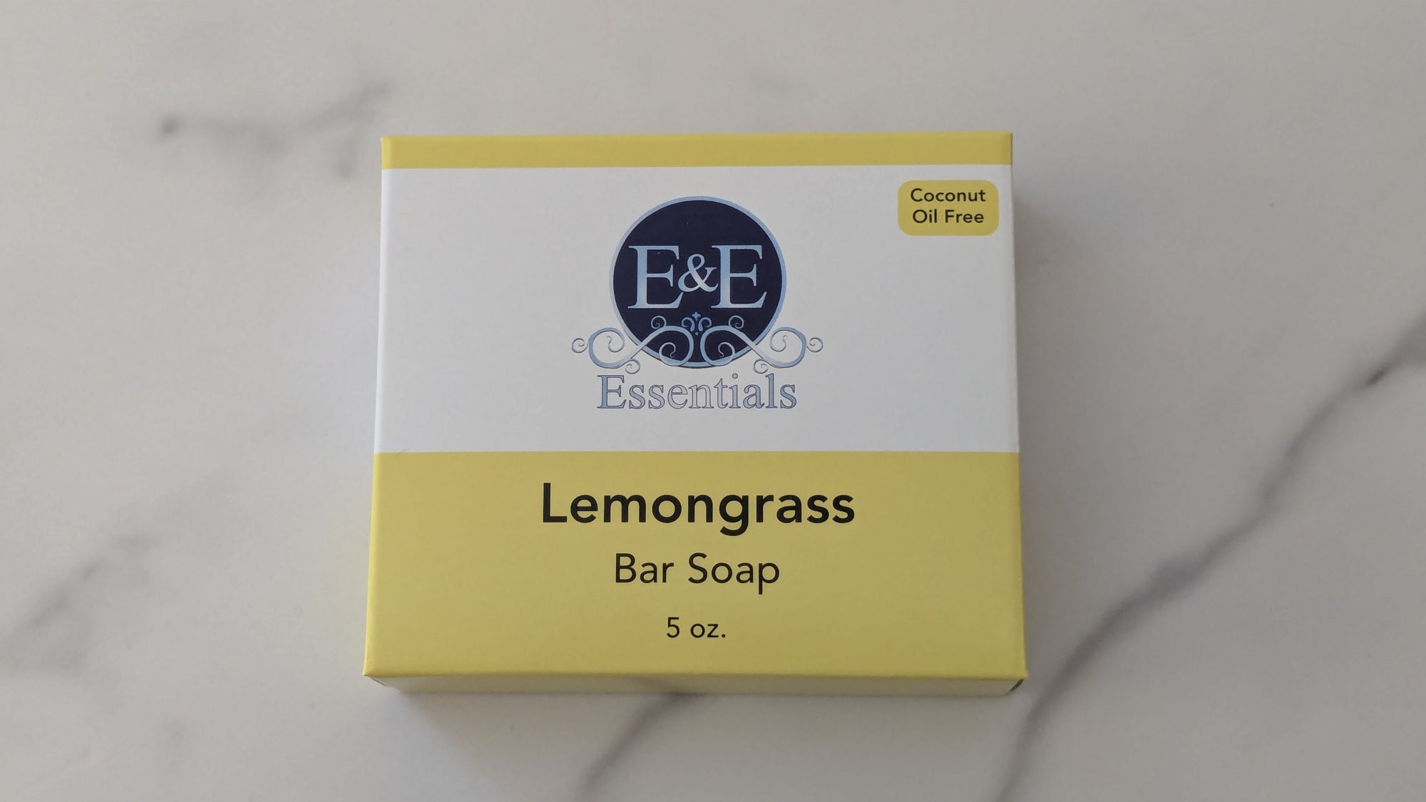 E &amp; E Essentials Lemongrass Bar Soap carton, coconut oil free, handmade for daily skin cleansing