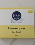 E & E Essentials Lemongrass Bar Soap carton, coconut oil free, handmade for daily skin cleansing