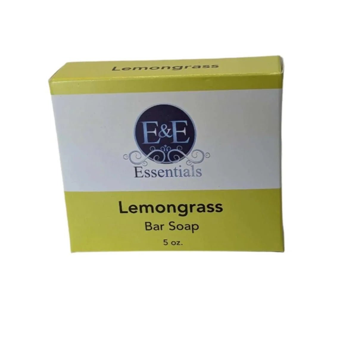 Packaging for Lemongrass Bar Soap 5 oz by E & E Essentials, handmade natural soap for sensitive skin