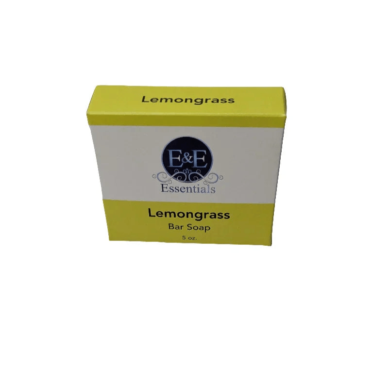 Lemongrass Bar Soap in yellow and white packaging, moisturizing natural soap for combination and sensitive skin