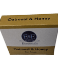 Oatmeal & Honey Bar Soap with ingredient list on recyclable packaging for all skin types