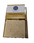 Oatmeal & Honey Bar Soap with E & E Essentials branding, suitable for eczema, dry or sensitive skin