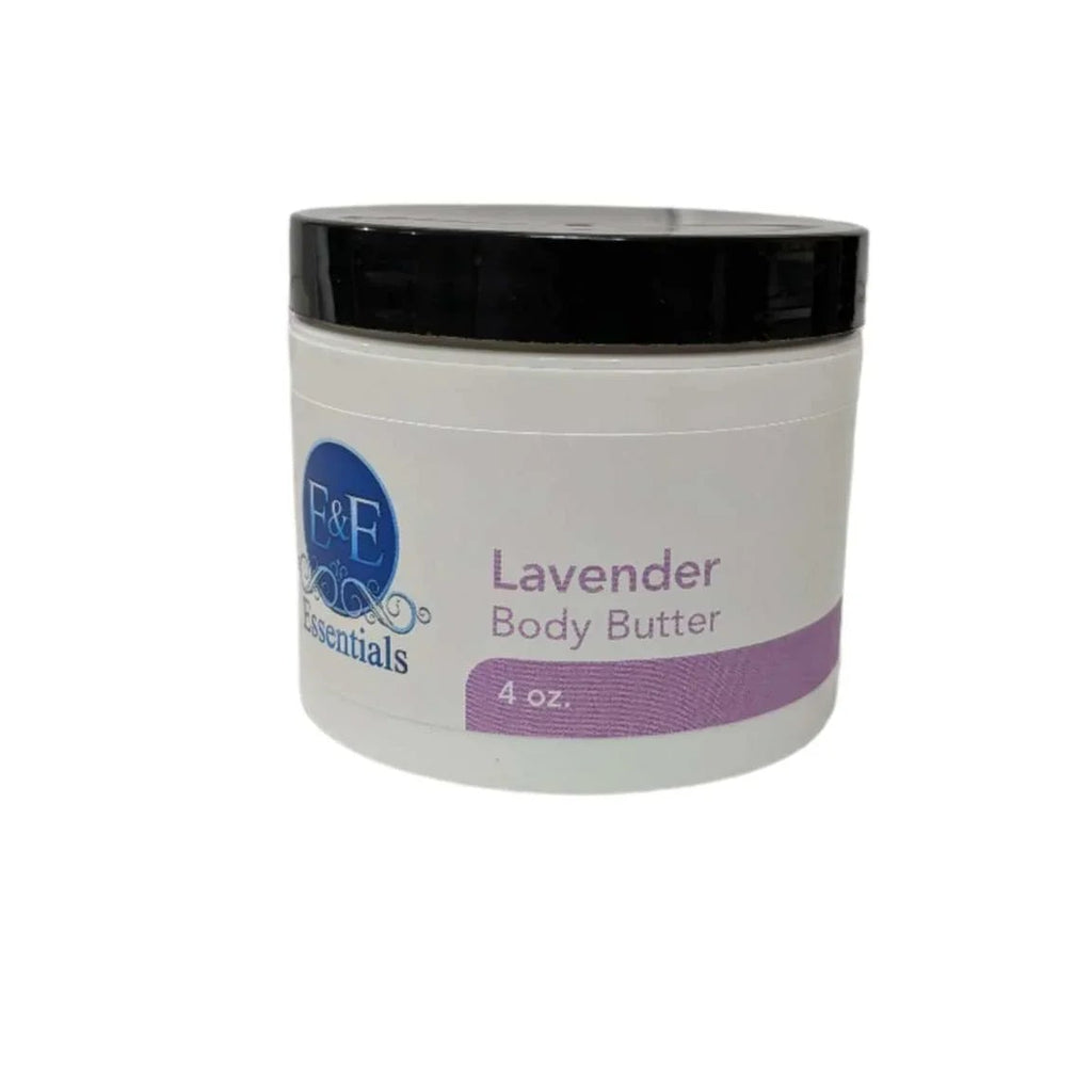 Lavender Body Butter jar with calming and hydrating whipped formula for dry and sensitive skin.