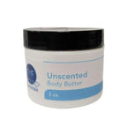 Unscented Body Butter in a 2 oz jar for dry and sensitive skin hydration.