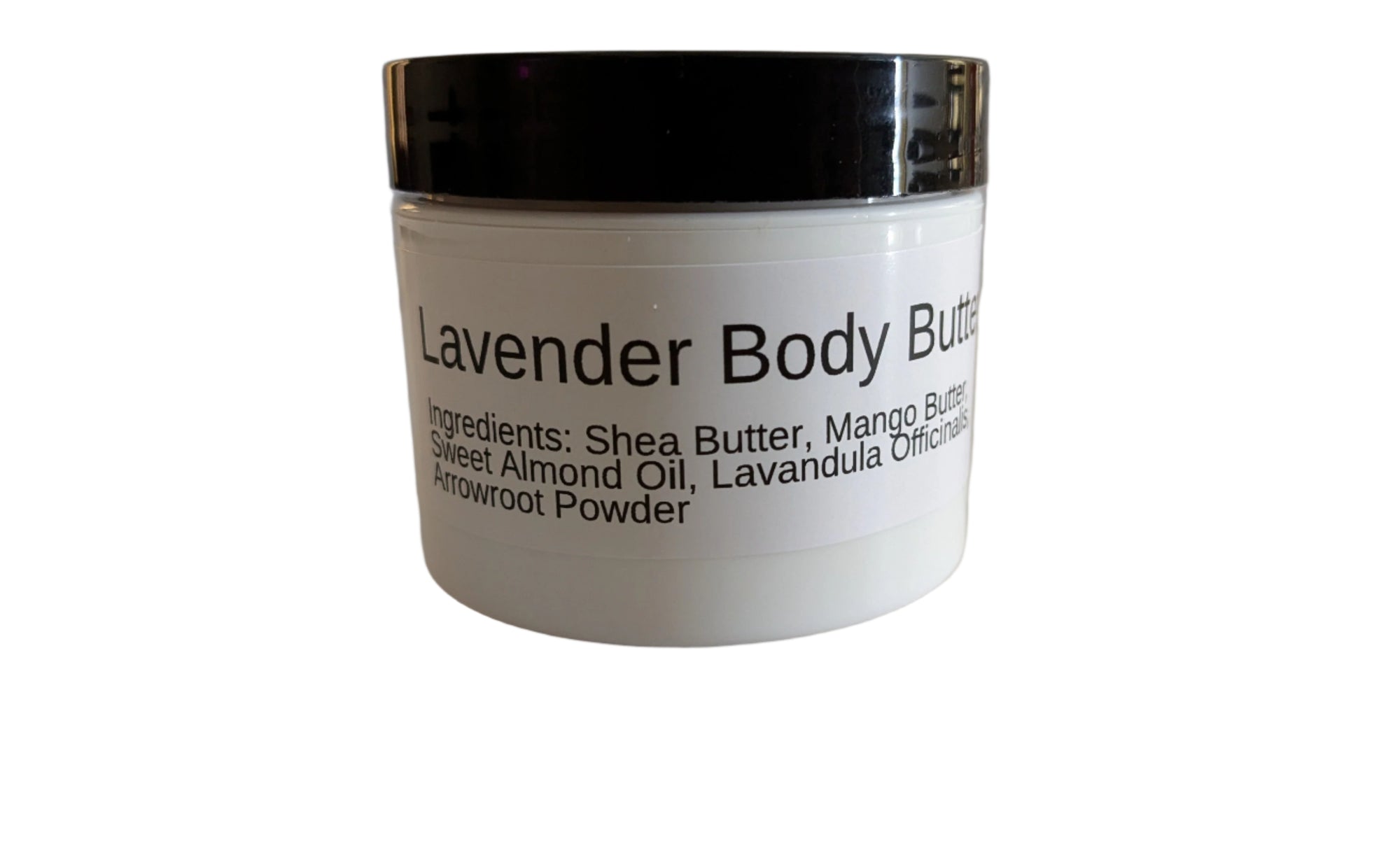 Jar of Lavender Body Butter on white background