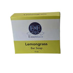 Lemongrass Bar Soap packaging, 5 oz size, by E&E Essentials, natural and moisturizing for sensitive skin.