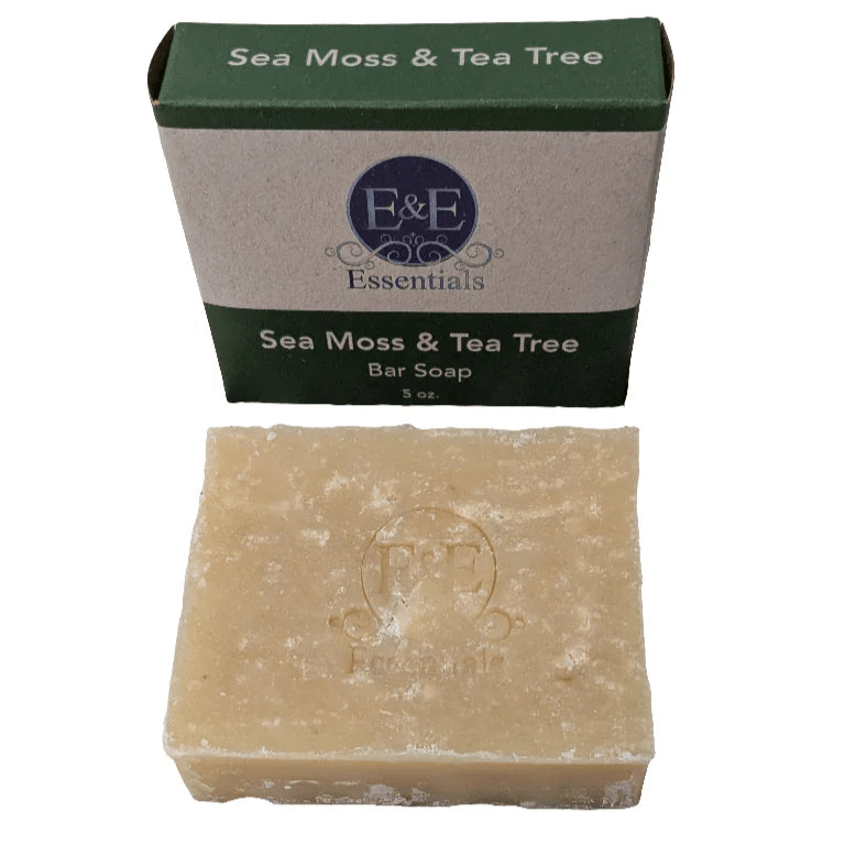 Sea Moss &amp; Tea Tree Bar Soap by E &amp; E Essentials, natural solution for acne and eczema