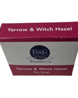 E & E Essentials Yarrow & Witch Hazel Facial Soap bar box, Black-owned skincare packaging, white background