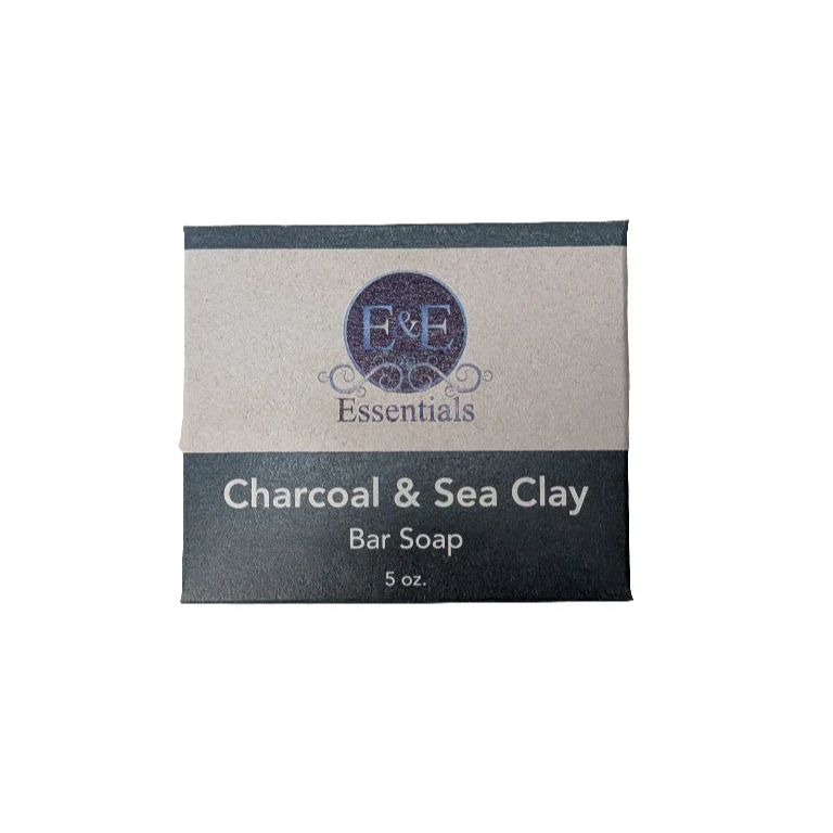 Charcoal & Sea Clay Bar Soap packaging for deep cleansing and skincare.