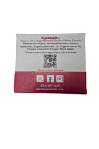 Yarrow & Witch Hazel Facial Soap packaging with ingredient details and contact information.