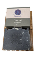 Activated charcoal soap bar with deep cleansing and detoxifying properties.