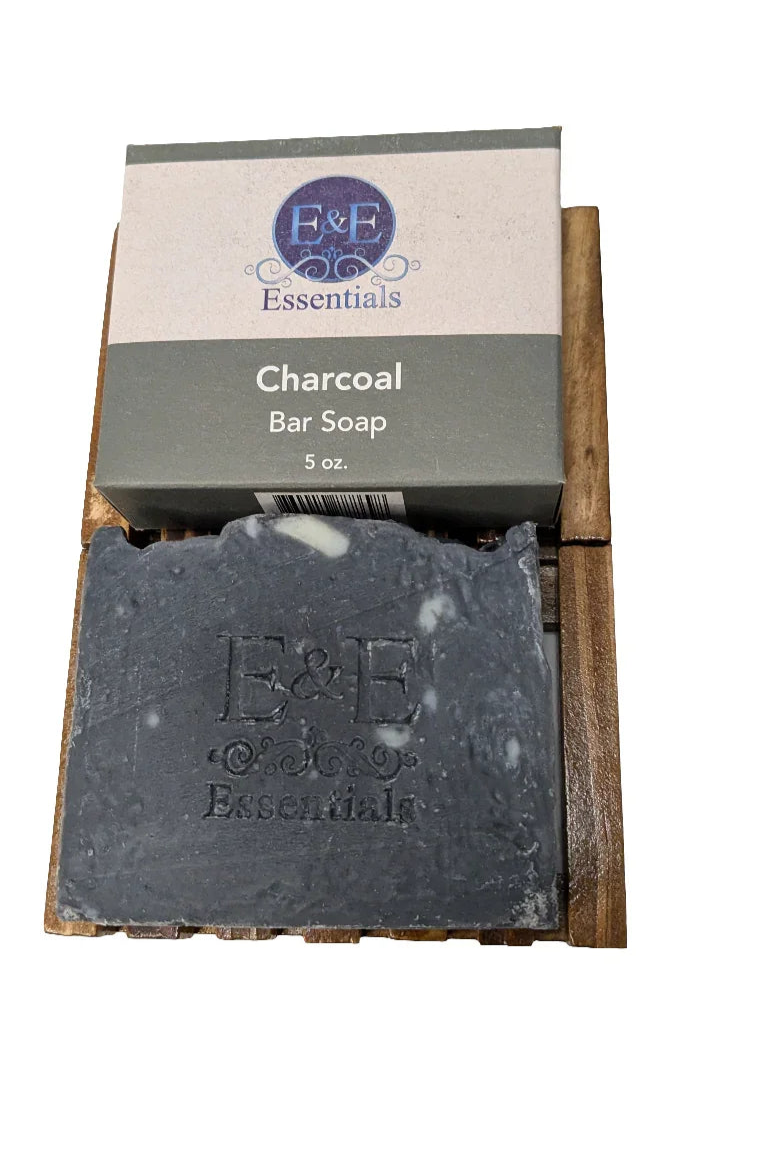 Activated charcoal soap bar with deep cleansing and detoxifying properties.