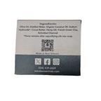 Charcoal & Sea Clay Bar Soap packaging with ingredient list.