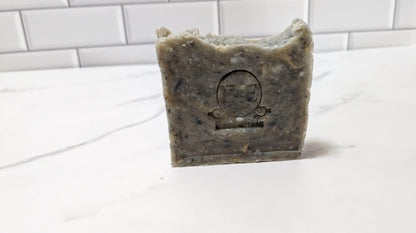 Gumbo Bar Soap with a distinctive black and white pattern