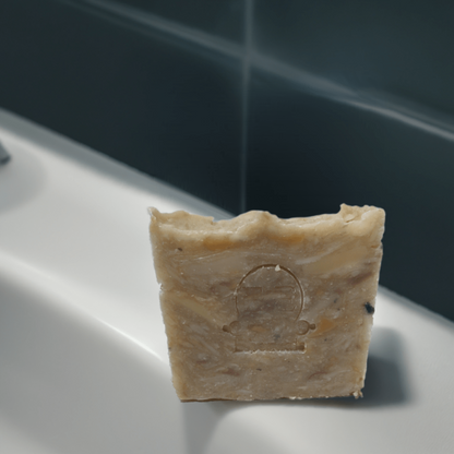 Gumbo Bar Soap placed on a bathroom sink