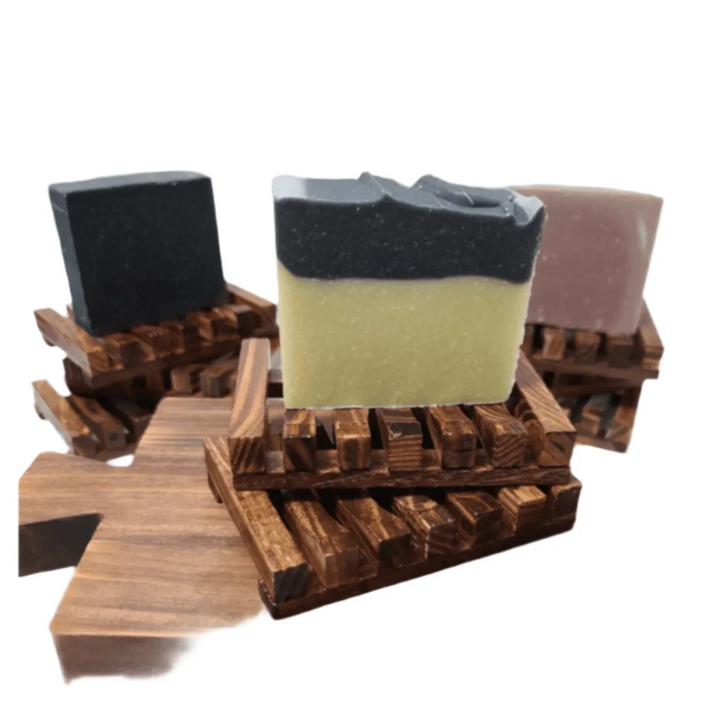 Eco-friendly wooden soap dish with elegant design, perfect for bathroom decor and keeping soap dry.