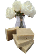 Yarrow & Witch Hazel Facial Soap with white roses in background