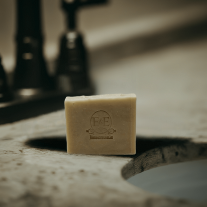 Yarrow & Witch Hazel Facial Bar Soap on a bathroom counter