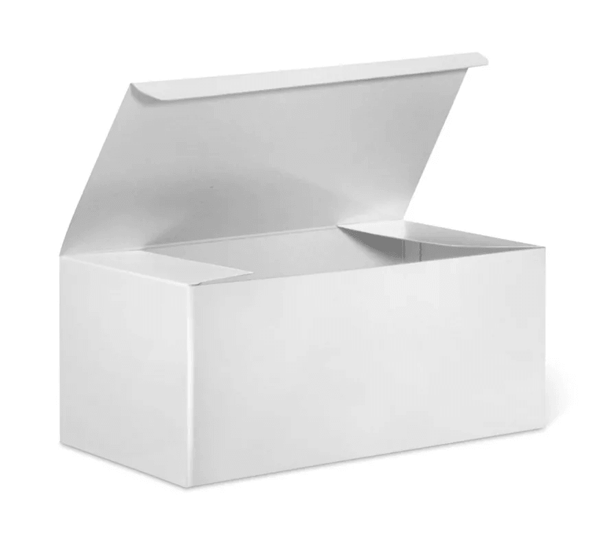 Open gift box on a plain white backdrop