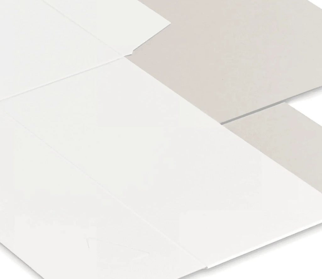 White gift box with lid, sleek design, perfect for elegant gift presentation.