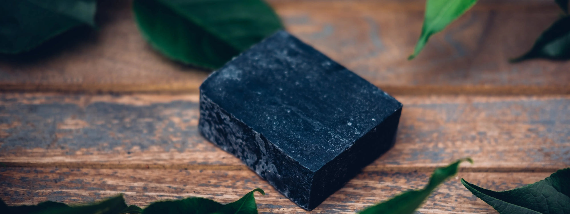 Charcoal Bar Soap on wooden table