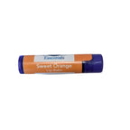 Sweet Orange Lip Balm tube with purple cap and moisturizing ingredients.
