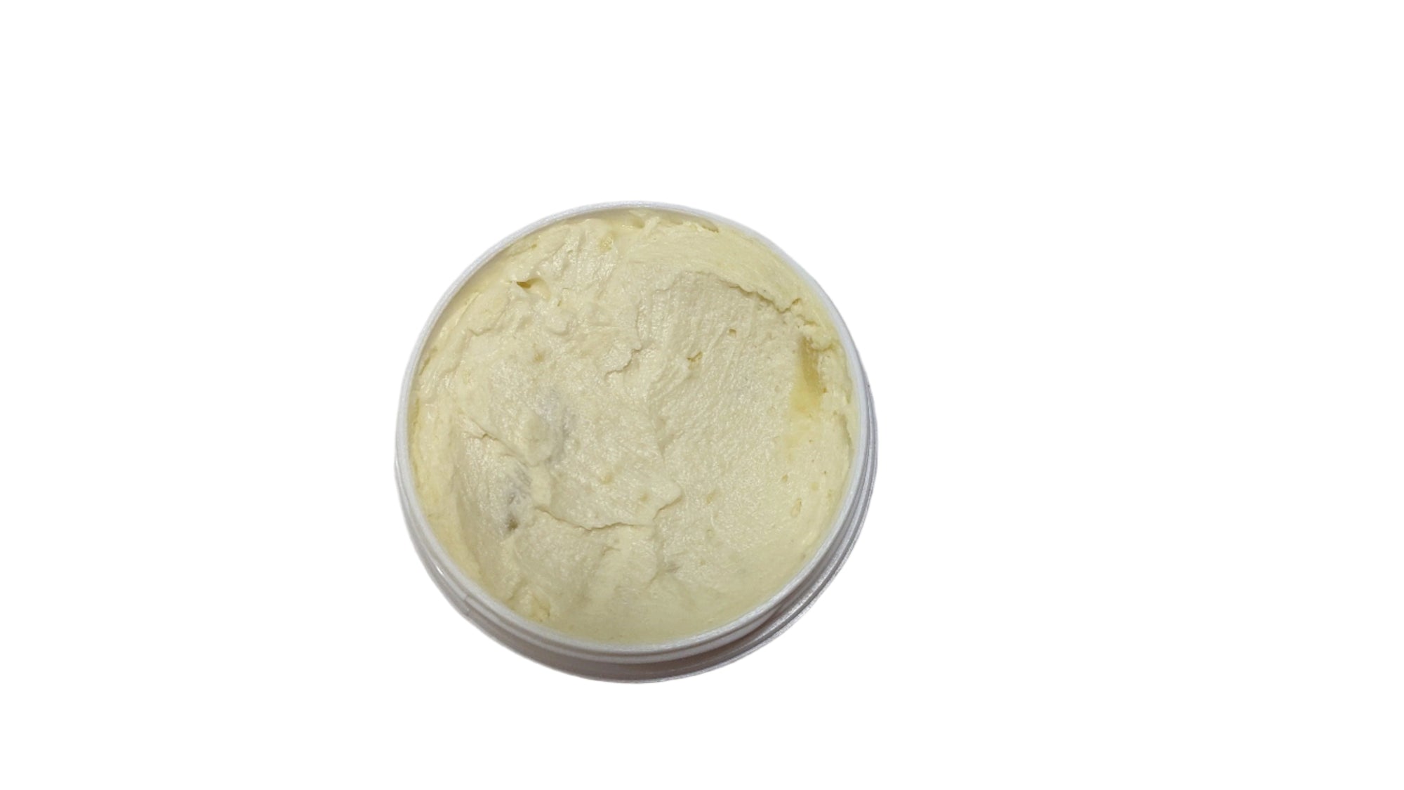 Elegant jar of unscented body butter on marble background